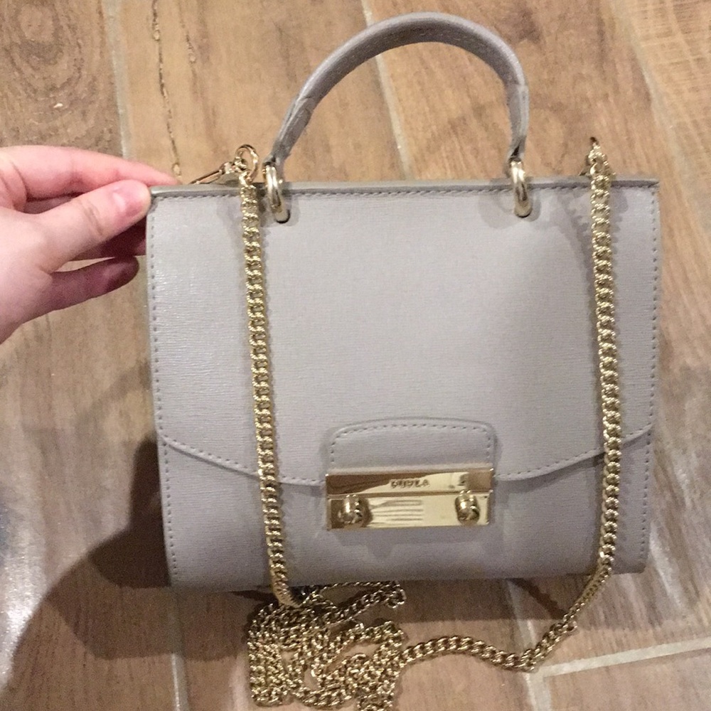 Furla-Saffiano Leather Top-Handle Crossbody Bag